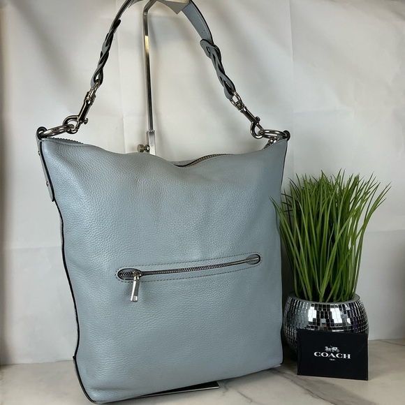 Coach Abby Hobo Baby Blue Duffle Shoulder Leather Bag Rehab - Picture 7 of 16